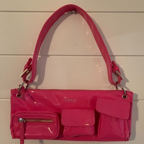Matt & Nat Hot Pink Purse - 12x5.5 Barbie doll pink with lots of pockets. - Picture 2 of 11